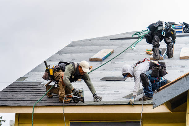 Professional Roofing technician working in Neola, IA